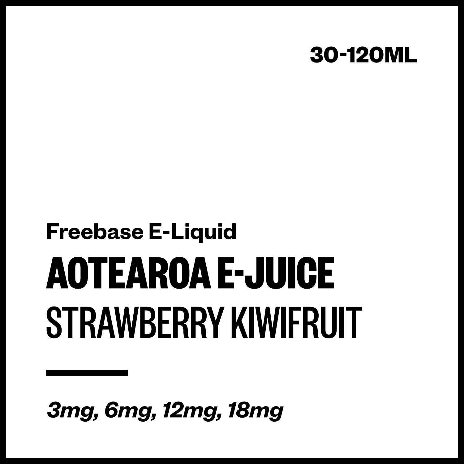aej-strawberry-kiwifruit-freebase-with-nicotine.jpg Aotearoa E-Juice - Strawberry Kiwifruit (Freebase E-Liquid) - 30ml / 12mg/mL Nicotine Content - Image 1