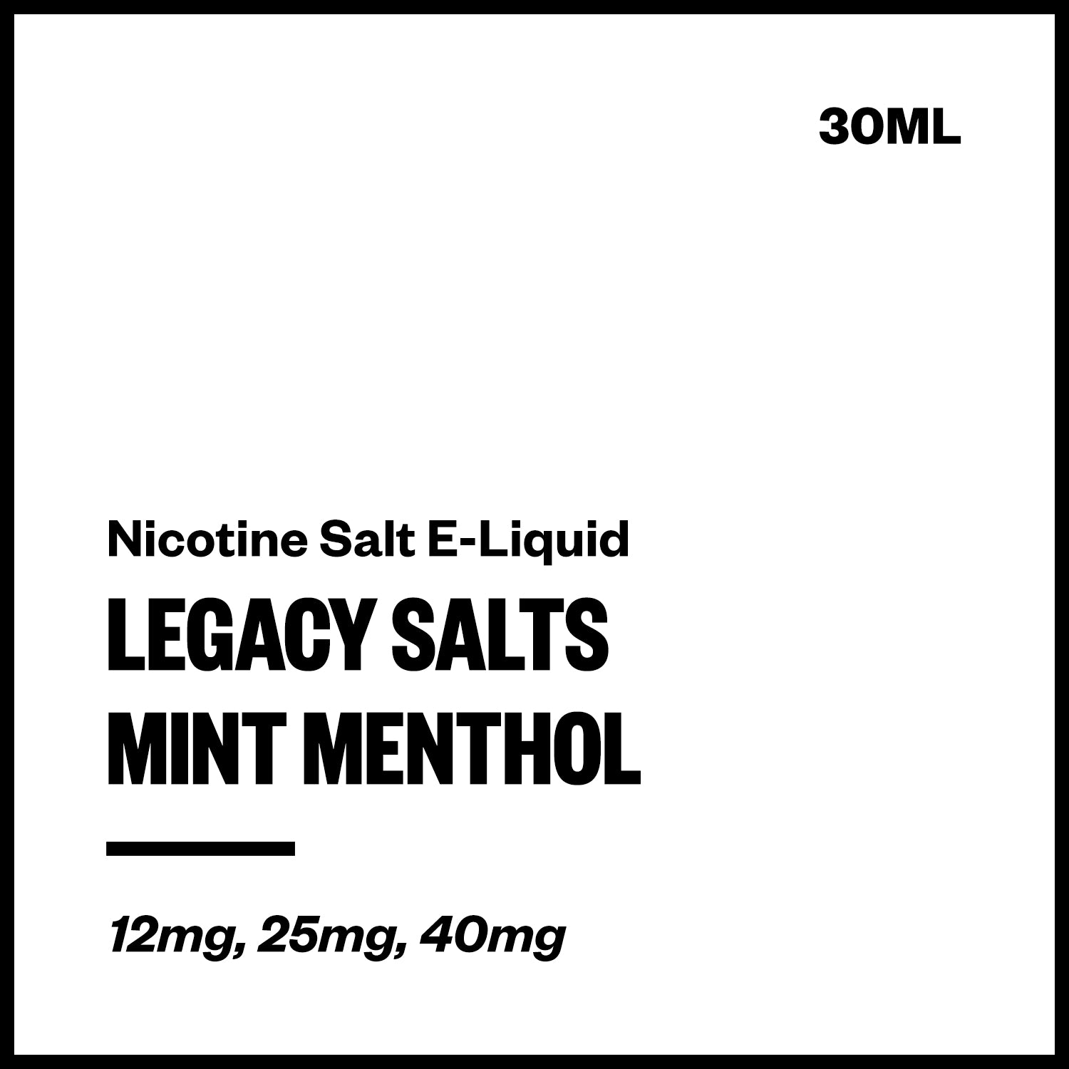 vapourium-legacy-salts-mint-menthol.jpg Legacy Salts - Mint Menthol (Nic Salt E-Liquid) - Image 1